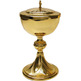 Metal ciborium with lid with Cross