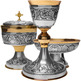 Chiselled ciborium with interior gold bath