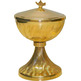 Metal ciborium decorated with wavy lines