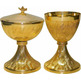 Metal ciborium decorated with wavy lines