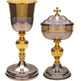 Silver and gold ciborium with circular base