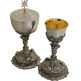 Rococo ciborium in bronze aged silver bath