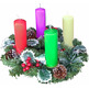 Advent wreath with holder for four candles