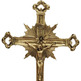 Rococo Base Brass Tabletop Crucifix