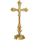 Golden crucifix for table with base