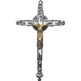 Chromed processional cross with gilded Christ