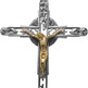 Chromed processional cross with gilded Christ