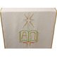 White Alpha and Omega embroidered ambo cover