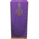 Purple Alpha and Omega embroidered ambo cover