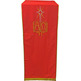 Red Alpha and Omega embroidered ambo cover