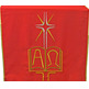 Red Alpha and Omega embroidered ambo cover