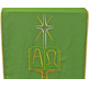 Cover ambo embroidered Alpha and Omega green