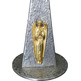 Cast monstrance with golden angel