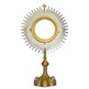 Bronze monstrance with gold bath for a 20 cm shape.