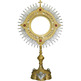 Bronze monstrance with gold bath for a 20 cm shape.