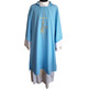 Dalmatic polyester with Cross and spikes embroidered blue