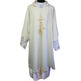 Polyester dalmatic with cross and spikes embroidered beige