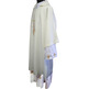 Polyester dalmatic with cross and spikes embroidered beige