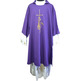 Polyester dalmatic with Cross and spikes embroidered purple