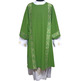 Diaconal dalmatic decorated with gold braid green