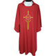 Dalmatic with Cross, JHS and spikes embroidered red