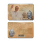 Holy card of Pope Francis with medal | Yellow