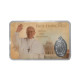 Holy card of Pope Francis with medal | Yellow