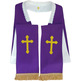 Reversible stole with embroidered Cross white purple