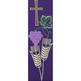 Catholic clergy stole | Jerusalem Cross embroidery white purple