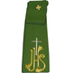 Stole with JHS and green embroidered Cross