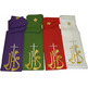 Stole with JHS and green embroidered Cross
