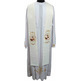 Priestly stole with beige Franciscan embroidery