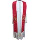 Priest stole with red Franciscan embroidery