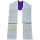Small travel clergy stole | Reversible purple & beige