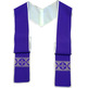 Small travel clergy stole | Reversible purple & beige