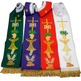Stolon with liturgical embroidery and white gold fringe
