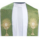 Viscose stole decorated with green chalice