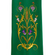 Stolon with various green embroidered liturgical motifs