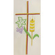 Stolon embroidered with Cross, ear of wheat and beige grapes