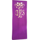 Stolon in the four liturgical colors with purple embroidered JHS