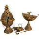 Liturgical Censer and Incense Boat Set golden color