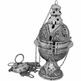 Liturgical Censer and Incense Boat Set silver plated color