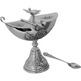 Liturgical Censer and Incense Boat Set silver plated color