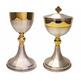 Metal ciborium with gold bath in knot and cup