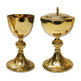 Metal ciborium with lid with Cross