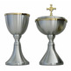 Goblet in matt silver metal with gold plating inside