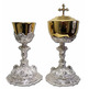 Rococo goblet in bronze with gold and silver plating