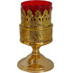 Red glass vase table lamp