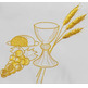 Communion tablecloth with embroidered chalice, grapes and spikes