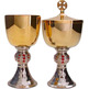 Two-tone metal mini ciborium with red gold plating